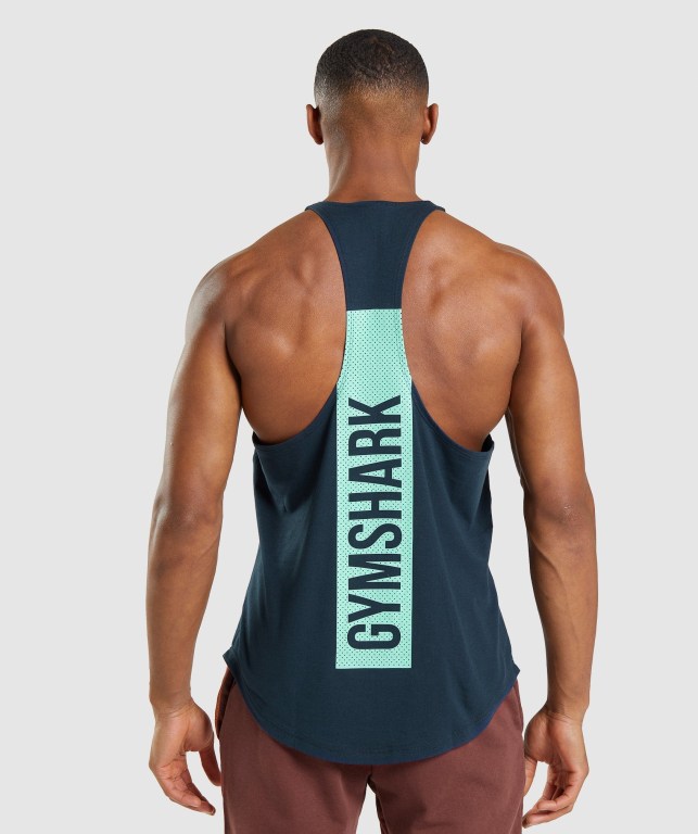 Chalecos Gymshark Bold Hombre Azul Marino | W9QbvWNUSGk