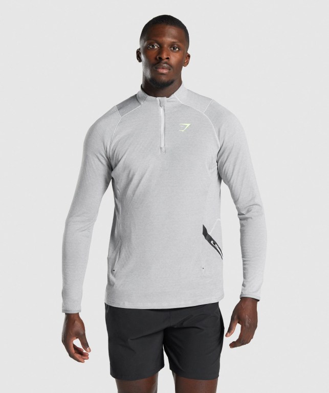 Pullover Gymshark Apex 1/4 Zip Hombre Grises Claro | InBf8SvSaq3