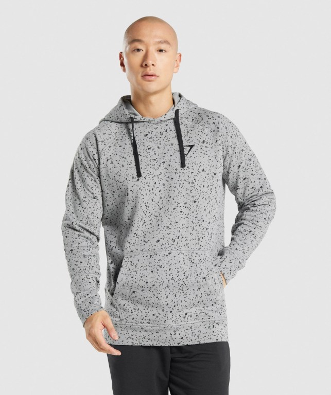 Sudadera Con Capucha Gymshark Micro Print Hombre Grises Claro | LExugjY5eKy