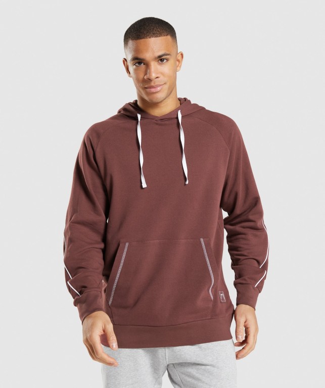 Sudadera Con Capucha Gymshark Recess Hombre Rosas Marrom Blancos | yurjI5nVV5g