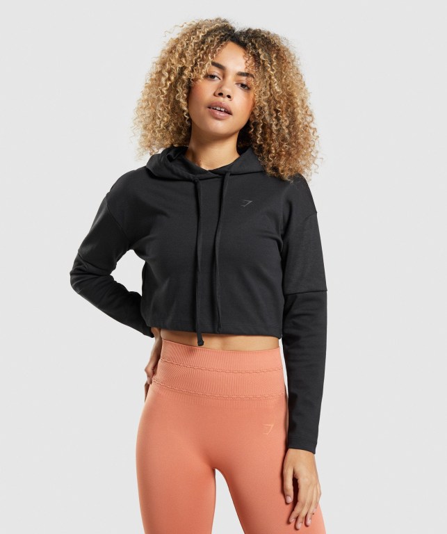 Sudadera Con Capucha Gymshark Studio Warm-Up Mujer Negros | SiJn354TmK9