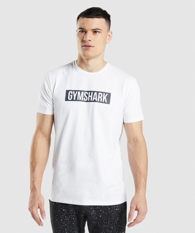 Sudaderas Gymshark Micro Print Block Infill Hombre Blancos | 3utD5qhKSSy
