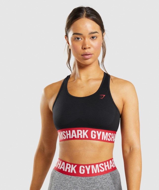 Sujetadores Deportivos Gymshark Flex Sports Bra Mujer Negros | aKeBcROncFS