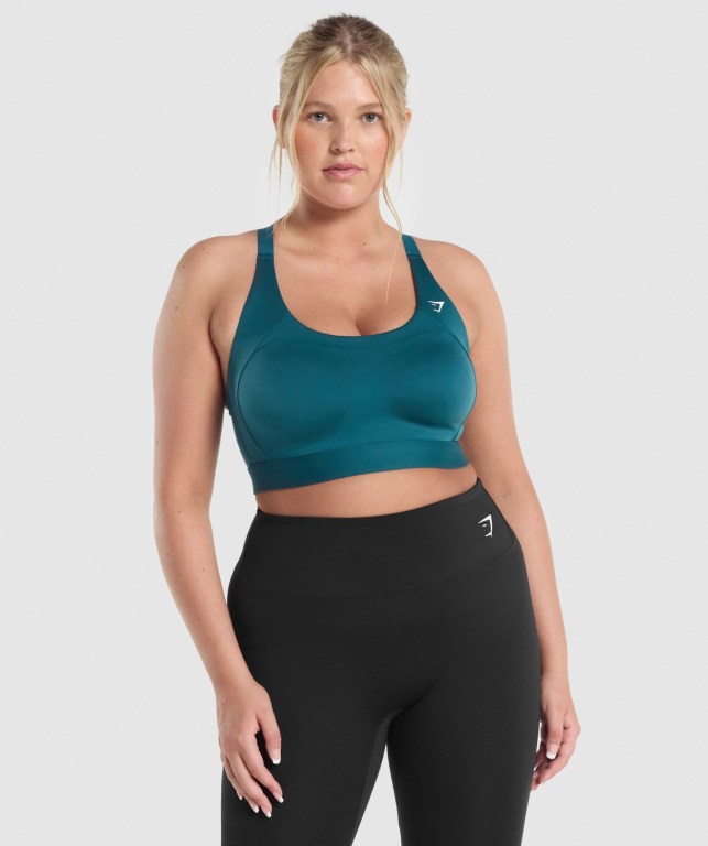 Sujetadores Deportivos Gymshark Racer Back Entrenamiento Sports Bra Mujer Turquesa | UimTorRquEl